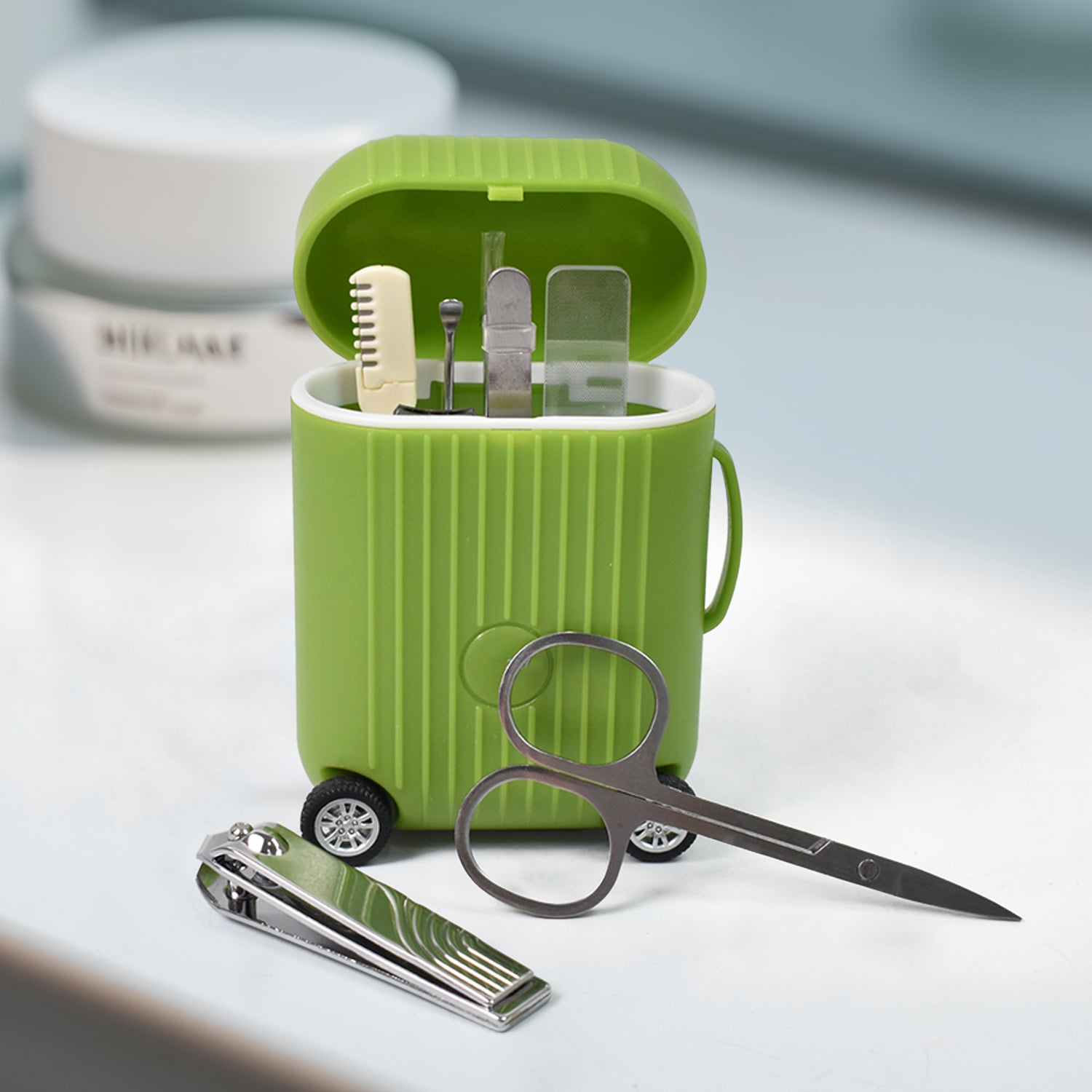 Manicure Kit, Pedicure tools for feet, Nail Clipper (8 Pcs Set / With Mini 4 Wheel Suitcase Trolley) Manicure Kit, Pedicure tools for feet, Nail Clipper (8 Pcs Set / With Mini 4 Wheel Suitcase Trolley)